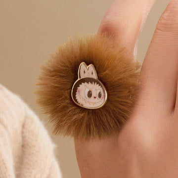 Warm Fluffy Holiday Series-LABUBU Pompom Ring
