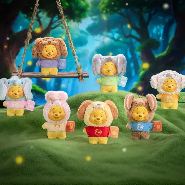 TOP TOY Winnie the Pooh Animal Storybook Series Plush Keychain Blind Box