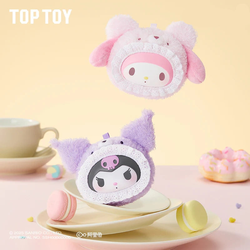TOP TOY SANRIO Fluffy Teddy Bear Plush Keychain Gift Blind Box