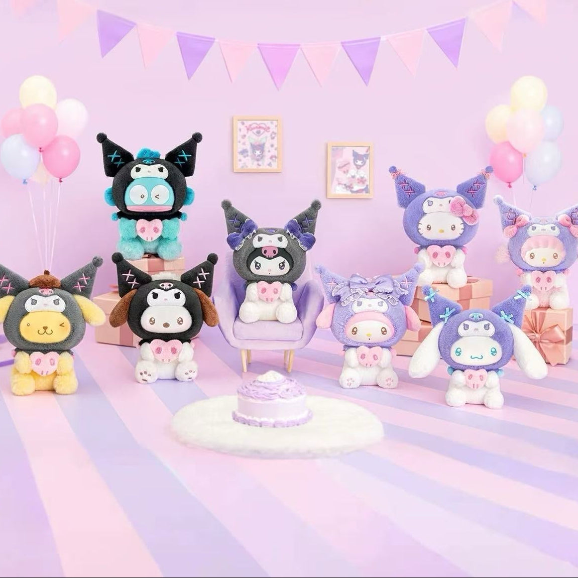 SRO Kuromi Party Series Plush Pendant Dolls, Blind Box