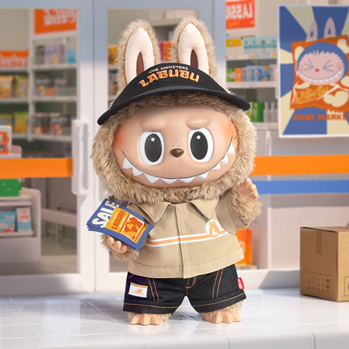 POPMART THE MONSTER-THE Naughty Cashier Vinyl plush toys labubu