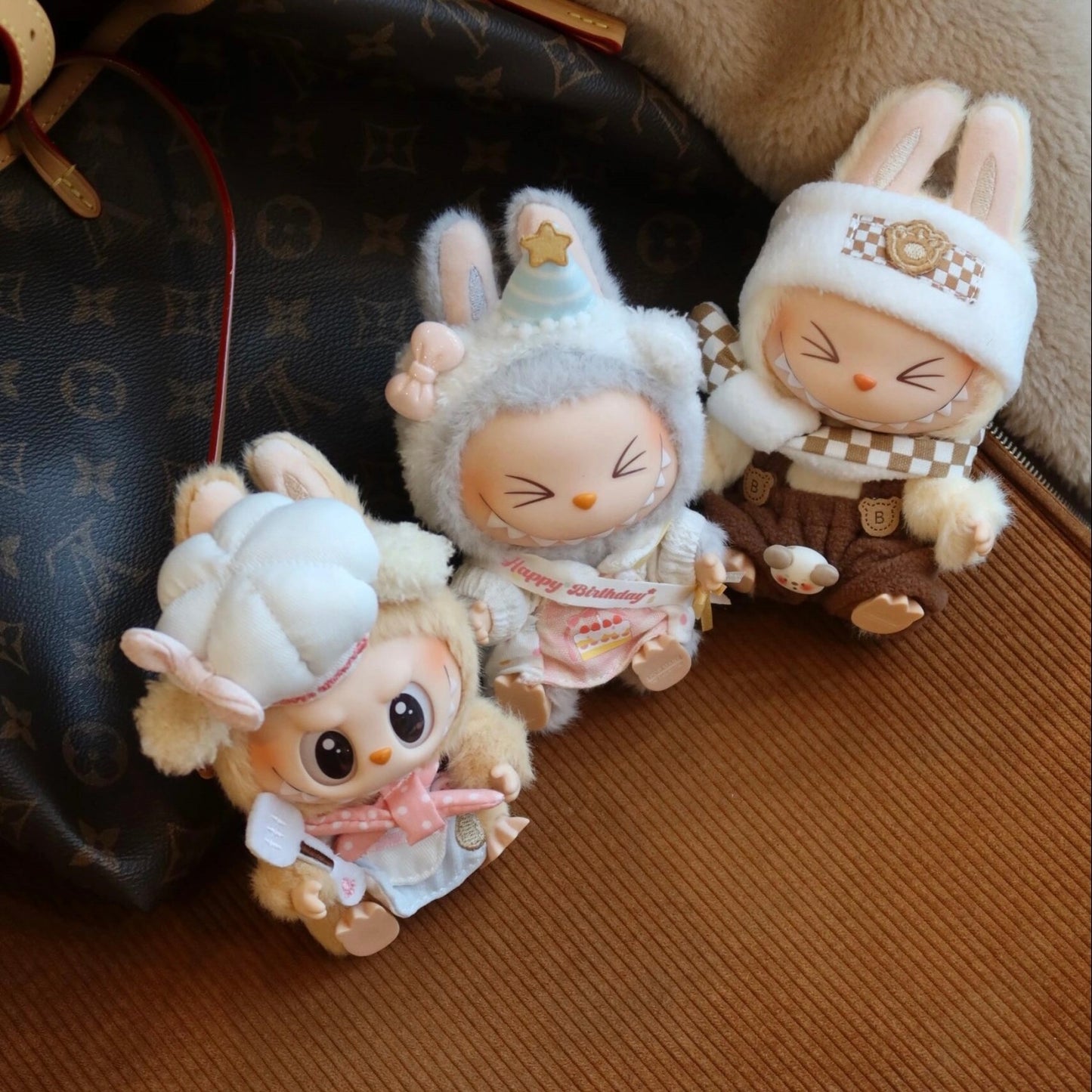 labubu baby clothes 10cm17cm sitting party first generation second generation labubu clothes suit butter cookies(No Dolls)labubu clothes