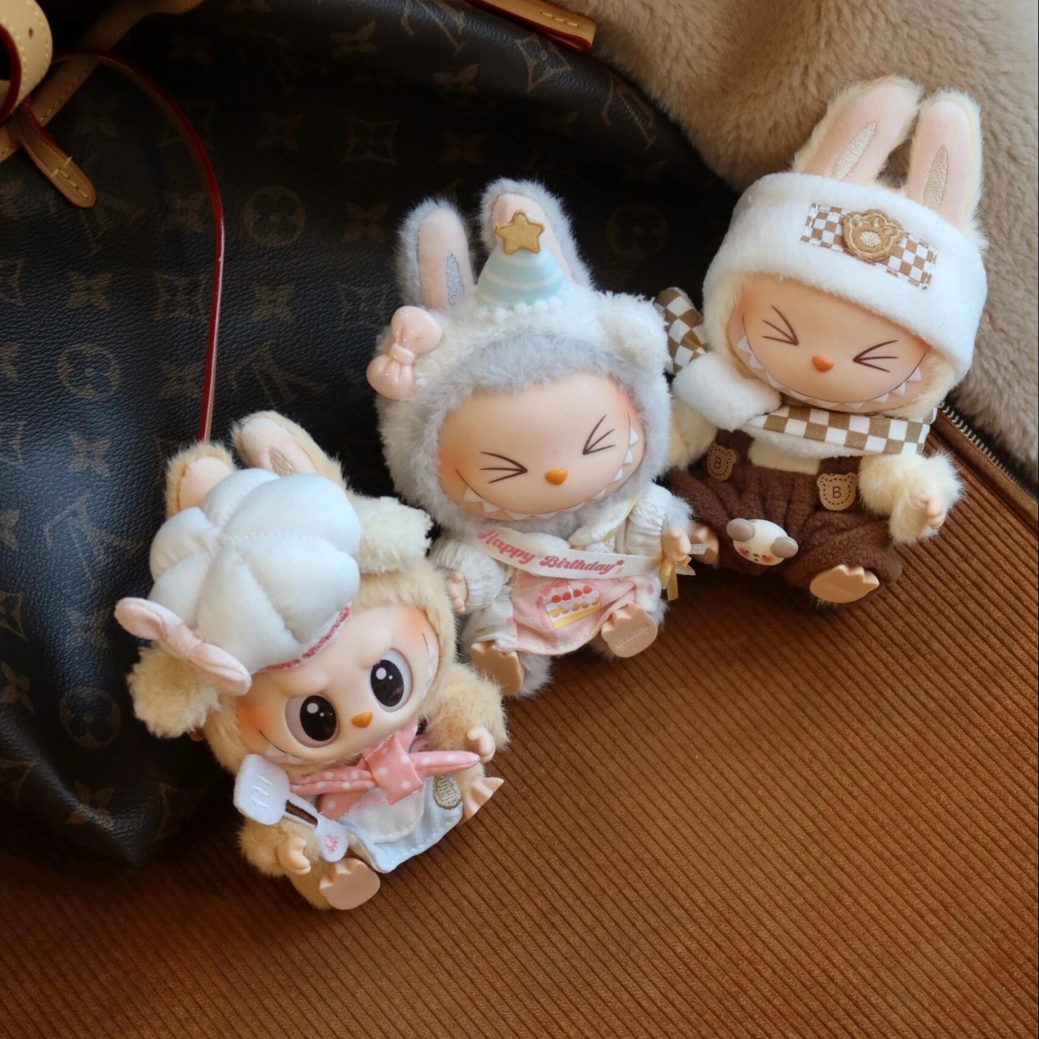 labubu baby clothes 10cm17cm sitting party first generation second generation labubu clothes suit butter cookies(No Dolls)labubu clothes