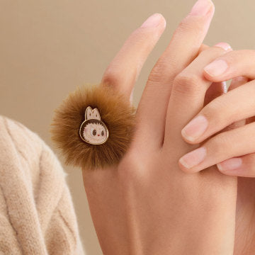 Warm Fluffy Holiday Series-LABUBU Pompom Ring