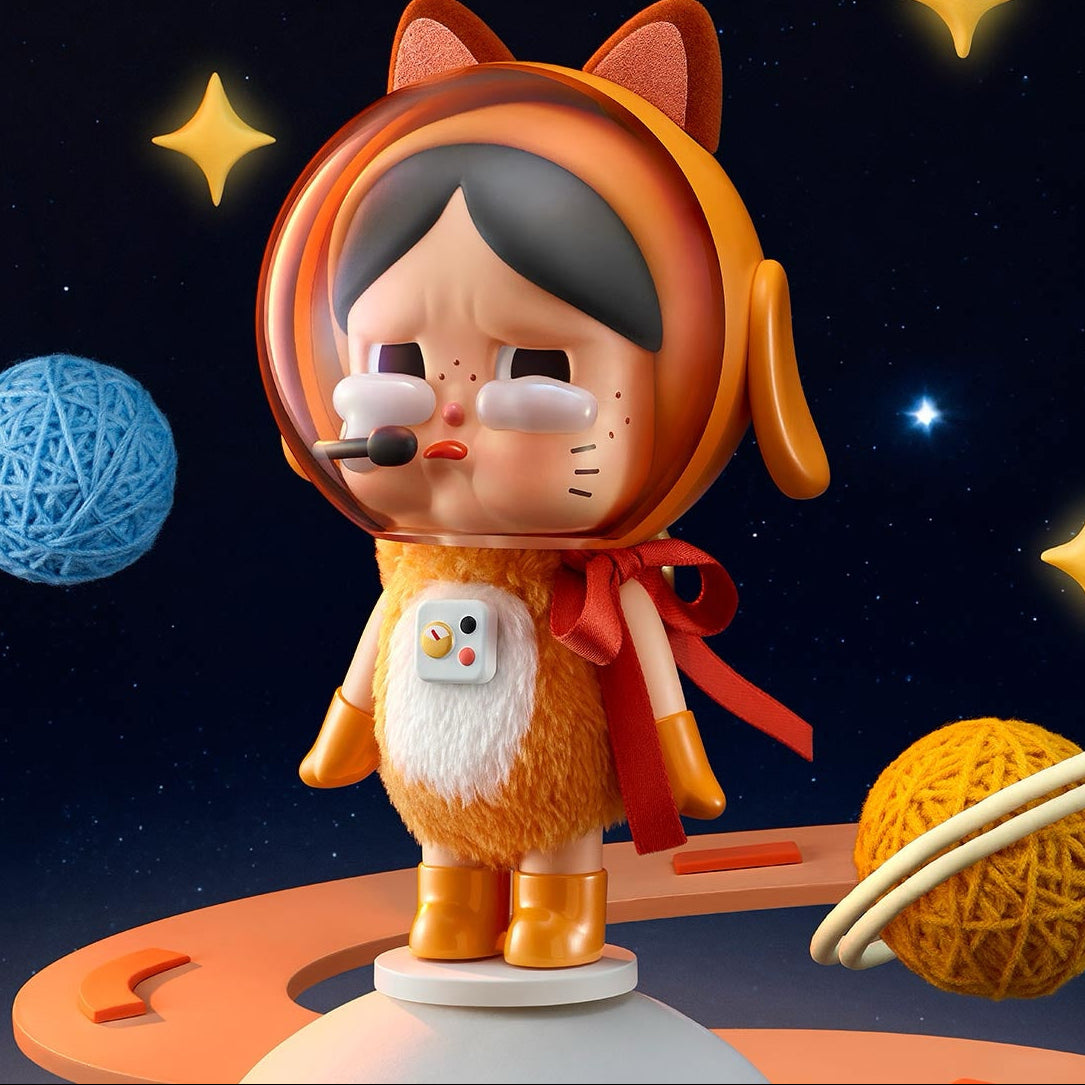 Crybaby Space Cat Figurine-Orange