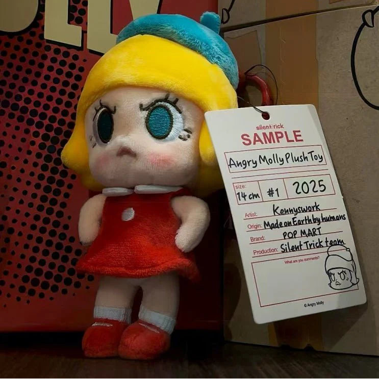 POPMART Angry MOLLY 2025 PTS Exhibition limited edition vinyl plush pendant