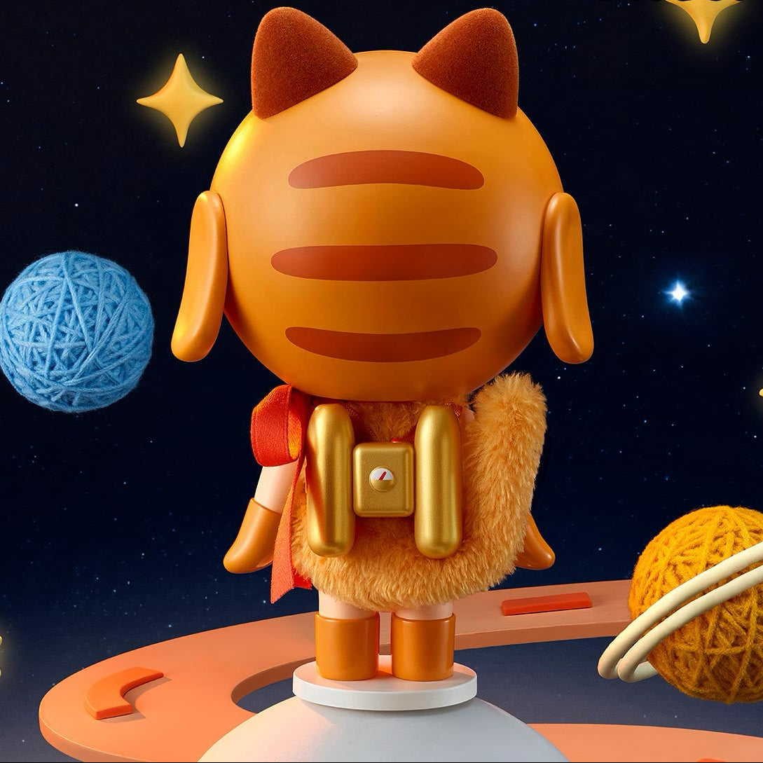 Crybaby Space Cat Figurine-Orange