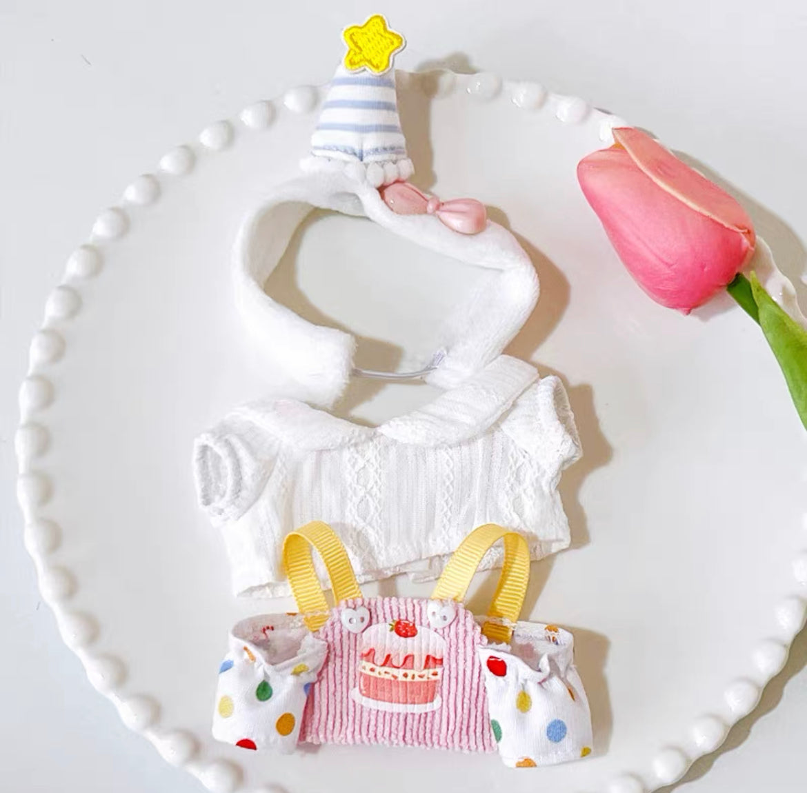 labubu baby clothes 10cm17cm sitting party first generation second generation labubu clothes suit butter cookies(No Dolls)labubu clothes