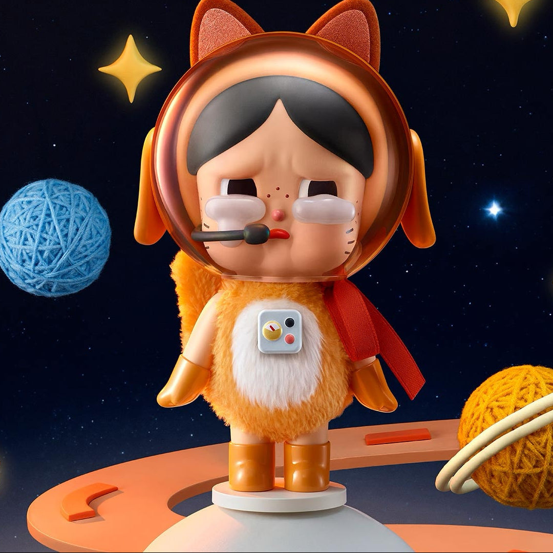 Crybaby Space Cat Figurine-Orange