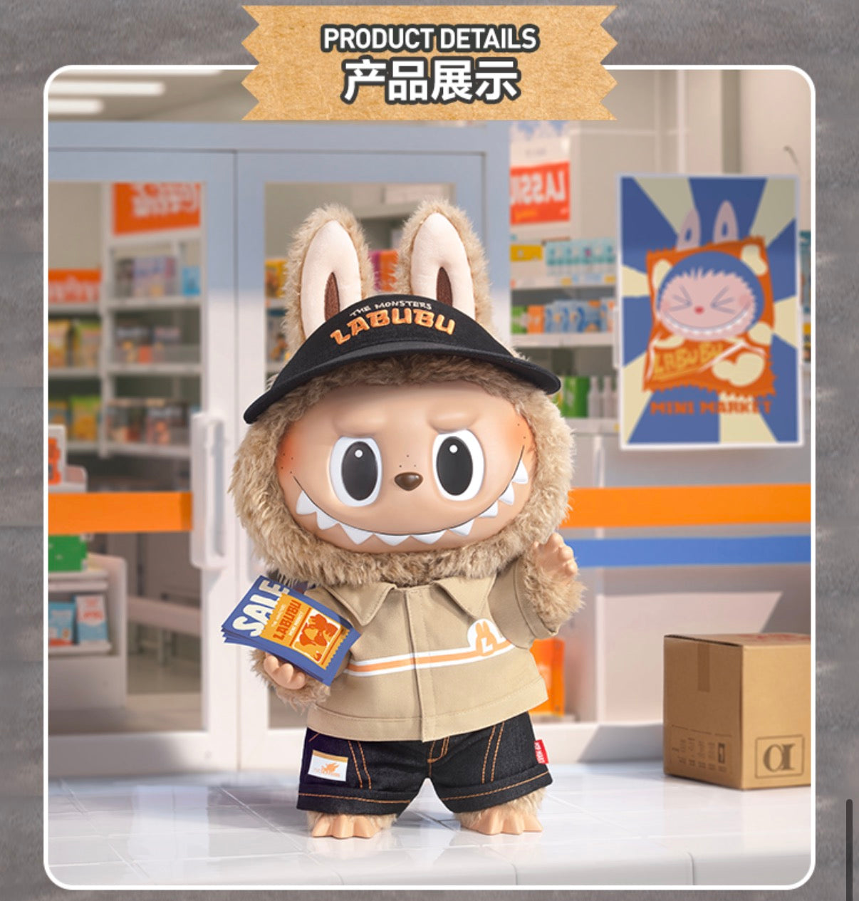 POPMART THE MONSTER-THE Naughty Cashier Vinyl plush toys labubu