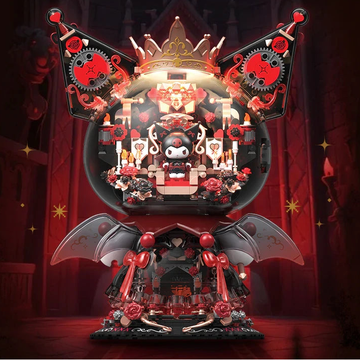 TOP TOY Kuromi Dark Castle Night Building Blocks Figure 450+Pcs