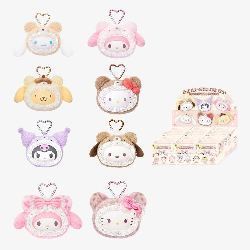 TOP TOY SANRIO Fluffy Teddy Bear Plush Keychain Gift Blind Box