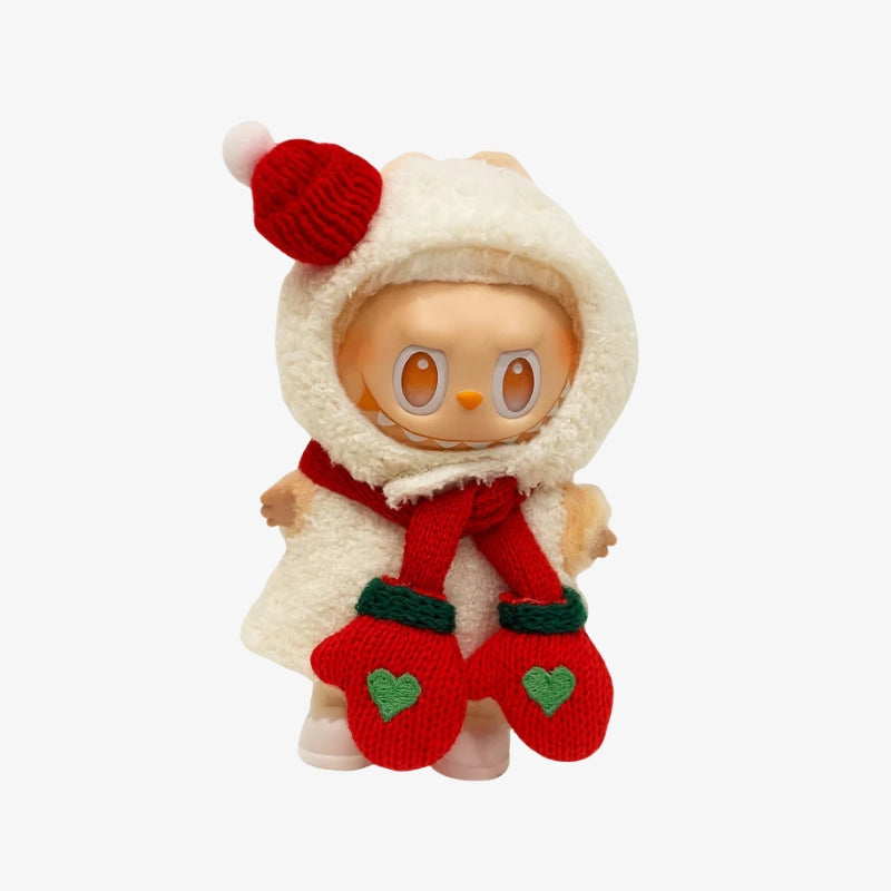 clothes Toy Outfit - White snowman outfit + Red mittens & scarf + White shoes